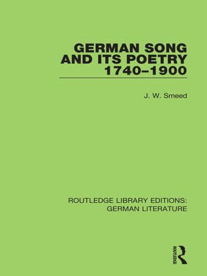 cover image of German and Song 1740--1900
